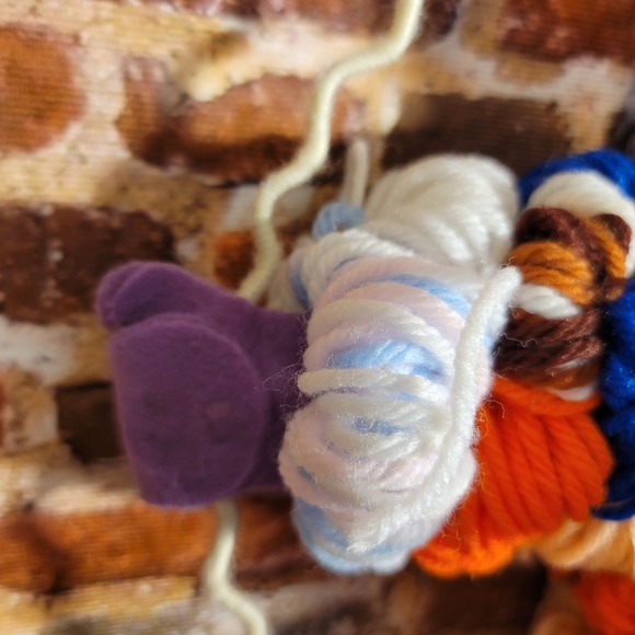 VINTAGE 60s 70s Large Hand Made Crochet Yarn Hanging Trapeze Circus Clown - Picture 4 of 7